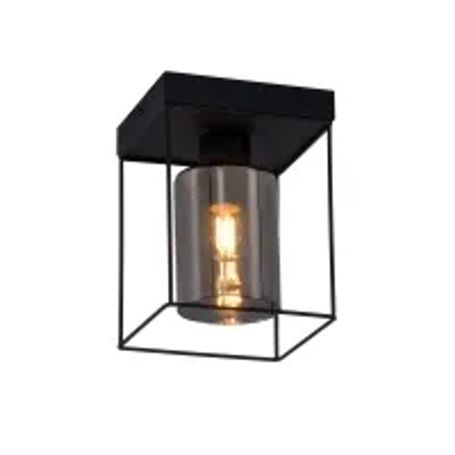 NETTLIFE Deckenleuchte aus Metall und Glas in Schwarz im Industrial Design mit E27 Fassung - Bild 2