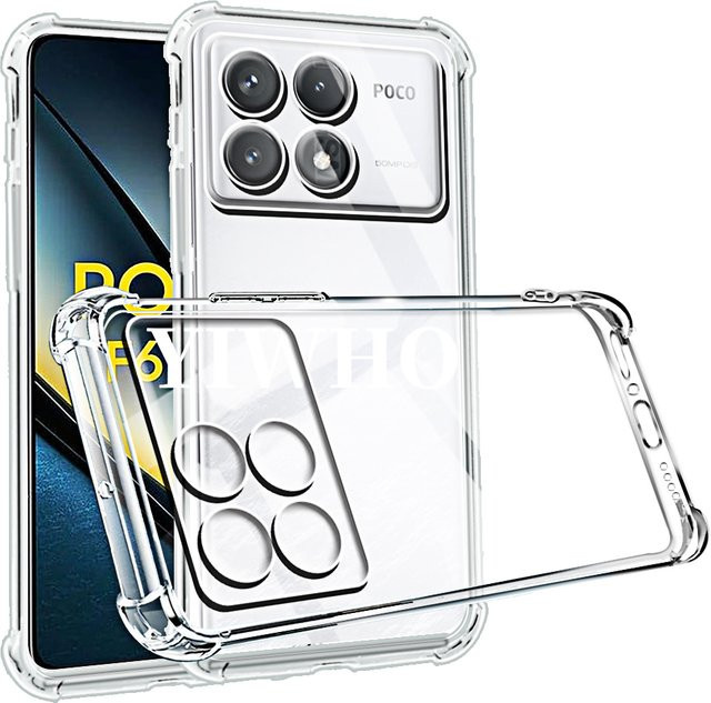 Stoßfeste Handyhülle für Xiaomi Poco F6 Pro F5 F4 F3 GT in Transparent mit Clear-Rückseite - Bild 1