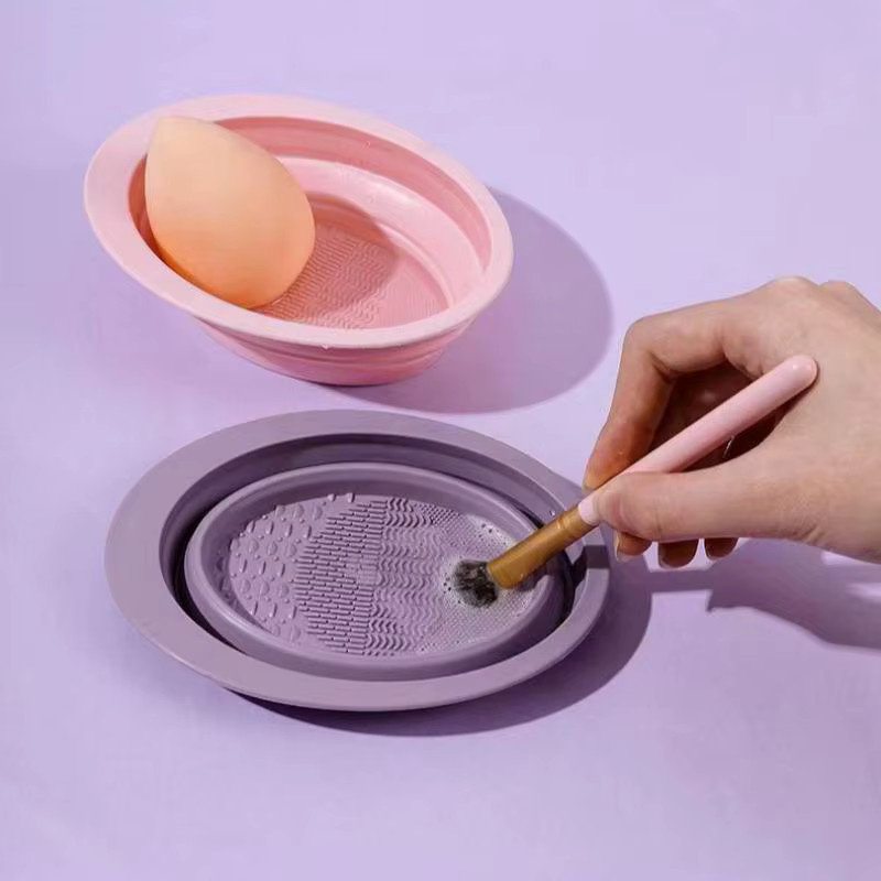 KuZHEN Make-up-Pinsel-Reinigungsschale, Silikon, pink - Bild 2