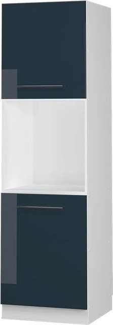 Vicco Herdumbauschrank Fame-Line Dunkelblau Hochglanz/Weiß mit offenem Regal, B/T/H: 60,0 x 58,1 x 206,8 cm - Bild 1