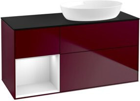 V&B Waschtischunterschrank Finion in Schwarz mit weißem Regal, Breite: 120 cm, Tiefe: 50,1 cm, Höhe: 50,1 cm - Bild 1