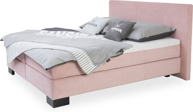 Boxspringbett SANSIBAR Langeoog in Blau mit Stoffbezug und Taschenfederkern, B/T: 160 x 200 cm - Bild 1