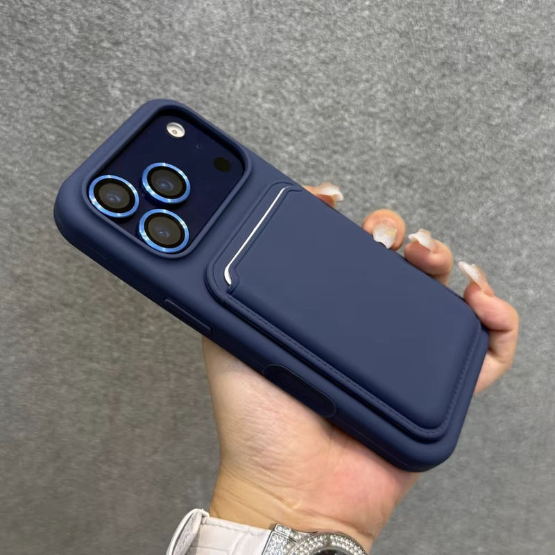 Vyimc Magnetisches Flüssigsilikon iPhone Case mit MagSafe Wallet Slot für iPhone 17 bis 11 Pro Max in Gelb oder Blau - Bild 3