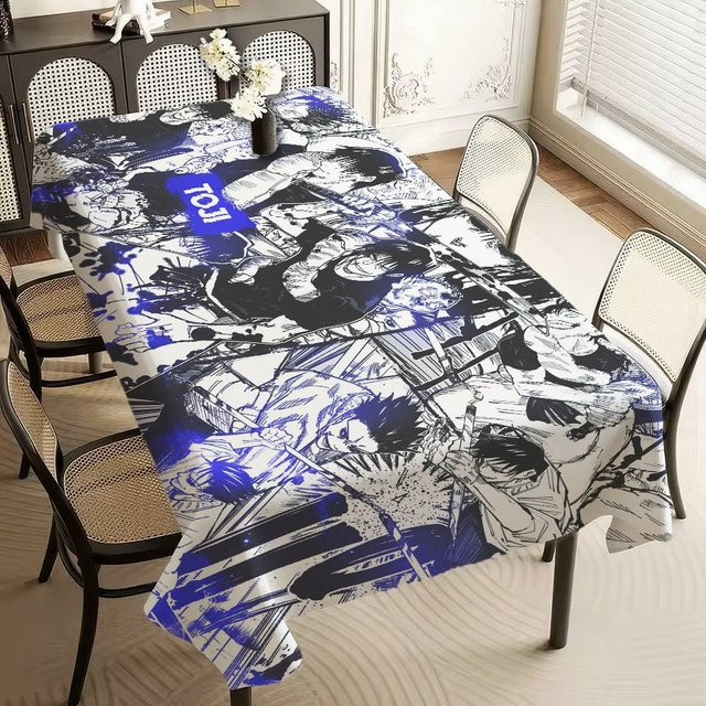 JMG Household Supplies Tischdecke Jujutsu Kaisen Anime Gojo Satoru Itadori, rechteckig, wasserabweisend und fleckenabweisend, B/T: 140 x 90 cm, mehrfarbig - Bild 1