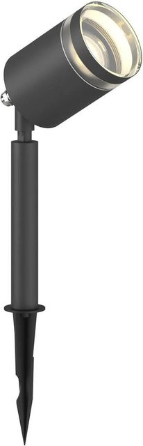 Lindby Außenleuchte Margrit Gartenstrahler aus Edelstahl in Schwarz, 1-flammig GU10, IP44, modern - Bild 1