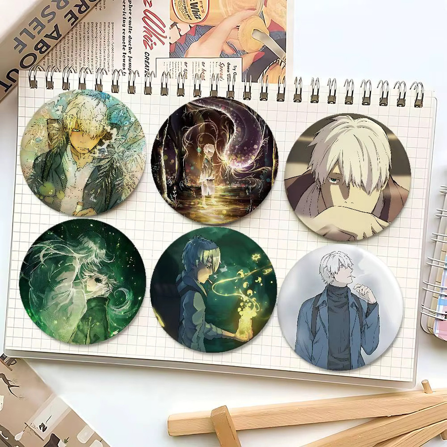 Brosche Mushishi, Acryl, Cartoon, Rund - Bild 2
