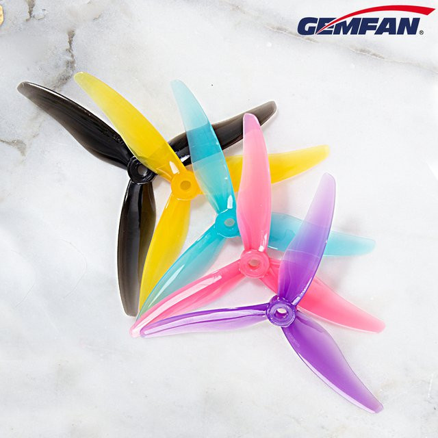 Gemfan Hurrikan 5.1 3-Blatt FPV Propeller für 5 Zoll RC Drohnen, 4 Stück (2 Paare), Schwarz - Bild 1