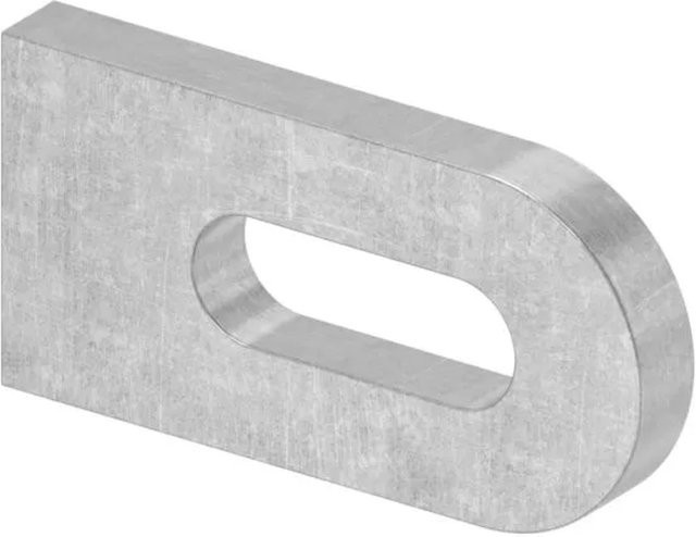 FeNau Anschweißlasche aus Stahl S235 in Silber mit Langloch, B/H/T: 50 x 25 x 6 mm, Langloch 25 x 9 mm - Bild 1