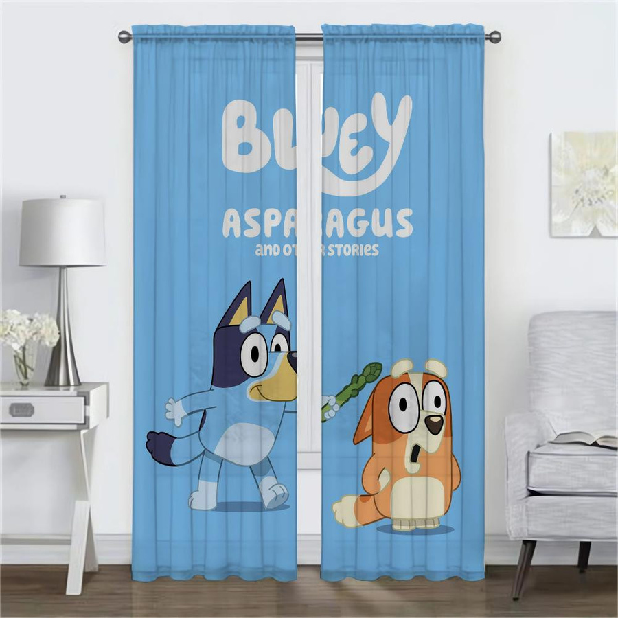 B-BlueyS Verdunkelungsvorhang 2-teiliges Set Blau, moderne Wohnzimmervorhänge aus Polyester, Breite: 50 cm, Höhe: 70 cm - Bild 1