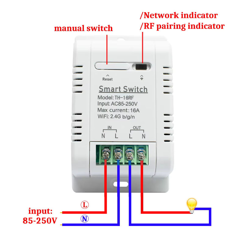 eWeLink TH-16RF16A Smart-Relais mit Temperatursensor 3000W WLAN App-Steuerung kompatibel mit Google Home Farbe Weiß - Bild 2