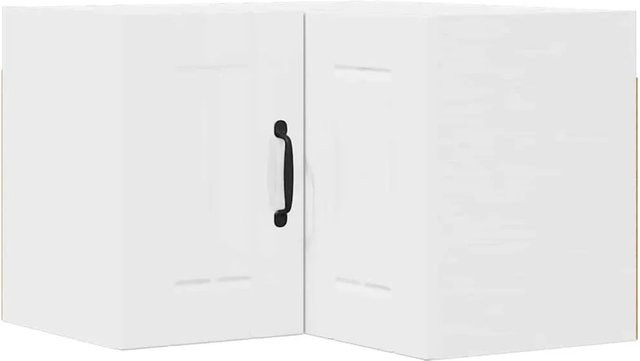 vidaXL Kücheneckschrank in Hochglanz Weiß mit Scharniertüren und Regalböden, B/T/H: 57 x 40 x 57 cm - Bild 1