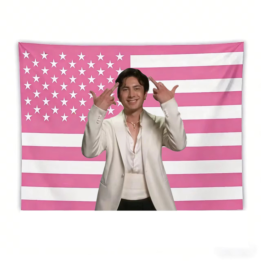 Hudson Williams Wandteppich mit amerikanischer Flagge in Rosa, moderner Wandbehang mit Grafikdesign - Bild 4