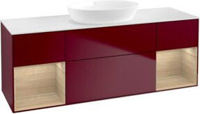 V&B Waschtischunterschrank Finion in Weiß mit Eichen-Elementen, Breite: 160 cm, Tiefe: 50,1 cm, Höhe: 50,1 cm - Bild 1