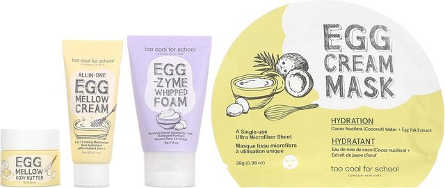 Too Cool for School Egg-Sential Skincare Mini-Set, 4-teiliges Set, Unisex - Bild 1