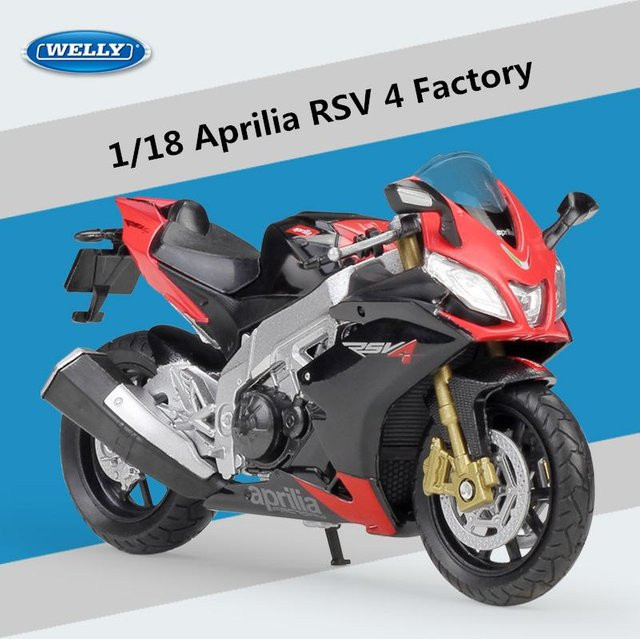 Welli Aprilia Rsv 4 Factory Sportmotorrad Modell, 1:18, Metall, Rot - Bild 1