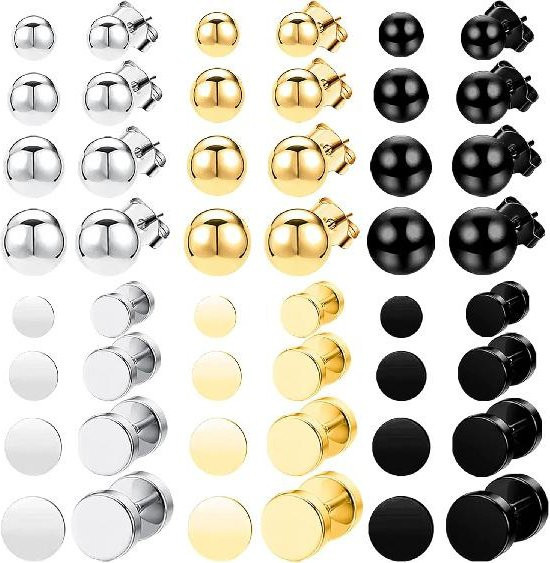 NEWITIN Ohrringe Edelstahl, Zirkonia, Unisex, Multicolor - Bild 1