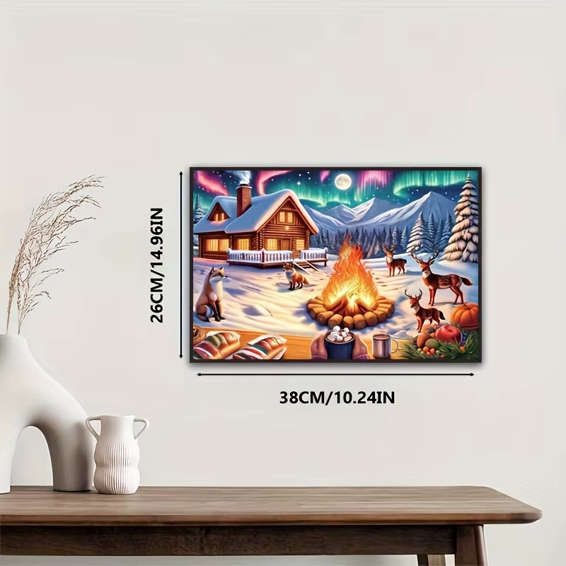 MaxRenard Winterlagerfeuer-Motiv Puzzle, 1000 Teile, ab 14 Jahren - Bild 4