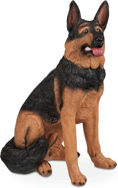 Wetterfeste Relaxdays Schäferhund Figur aus Polyresin in Schwarz und Braun, H: 85 cm, B: 39 cm, T: 55 cm - Bild 1