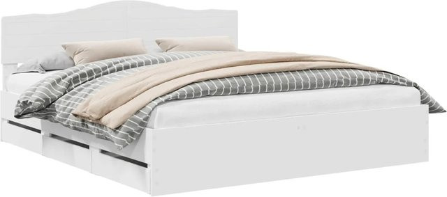 vidaXL Bettrahmen mit Schubladen in Weiß aus Holzwerkstoff B/T/H: 180 x 200 x 38,2 cm - Bild 1