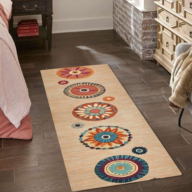 VIKAMA Fußmatte im Boho-Design, rechteckig, Multicolour, B/T: 60 x 40 cm - Bild 1