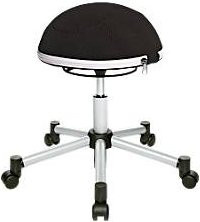 Topstar Hocker Sitness Half Ball in Schwarz mit Rollen für Home Office und modernes Design - Bild 1