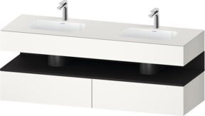 Duravit Qatego Einbauwaschtisch-Möbel-Set mit LED-Beleuchtung, Grau/Weiß Matt, B: 160 cm, T: 55 cm, H: 60 cm - Bild 1