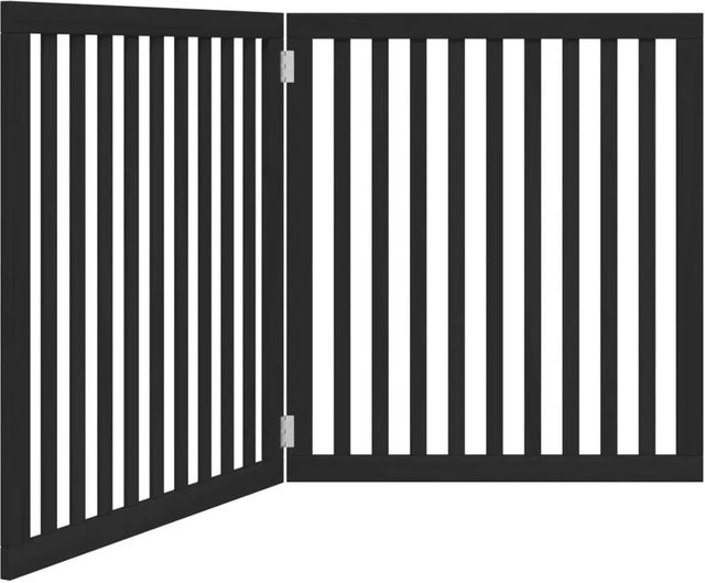 vidaXL Hundetor faltbar aus Pappelholz, 2-teilig, Schwarz, Breite: 160 cm - Bild 1