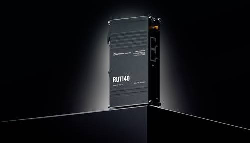 Teltonika RUT140 Wireless Router mit LTE/5G, 2,4 GHz Single-Band WiFi und Ethernet/LAN, Schwarz, DIN-Schiene Montage - Bild 1