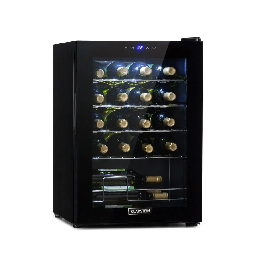 Klarstein Shiraz 20 Uno Weinkühlschrank Schwarz mit 53 l Volumen für 20 Flaschen und Touch-Bedienfeld - Bild 2