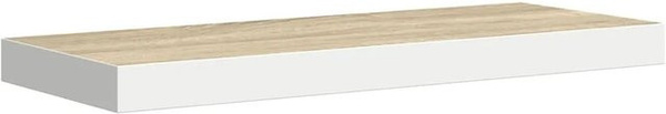 vidaXL Schweberegal in Eichen-Optik und Weiß, modern Wandregal aus MDF und Metall, B/T/H: 60 x 23,5 x 3,8 cm