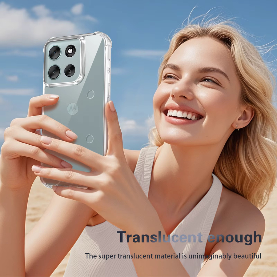 Stoßfeste Silikon Schutzhülle für Motorola Moto G56 5G XT2529 in Transparent Matte mit Air Kissen - Bild 4