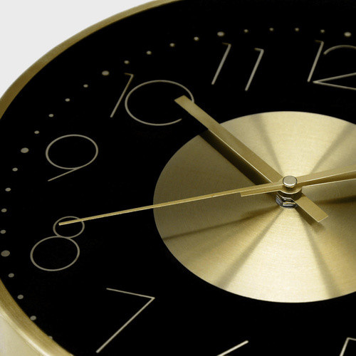 K&L Wall Art Moderne Wanduhr aus Aluminium und Kunststoff in Gold-Schwarz, Durchmesser: 30 cm - Bild 5