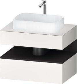 Duravit Waschtischunterschrank Qatego in Grau und Weiß, wandmontiert mit einer Schublade, modern und matt - Bild 1