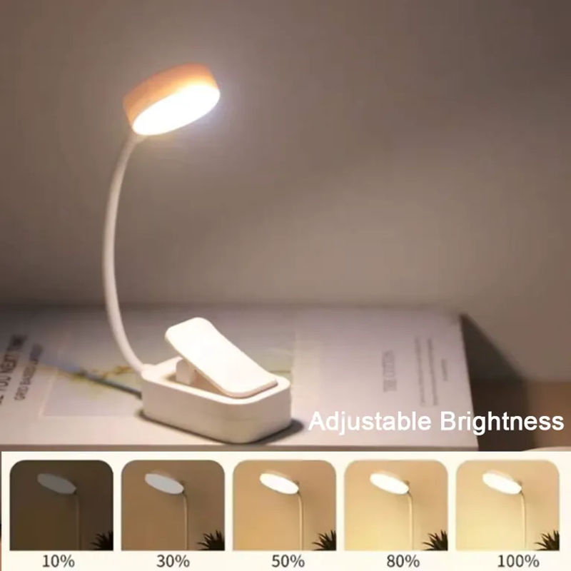 Runtowo LED-Leseleuchte in Weiß, batteriebetriebbare Clip-Leuchte mit 3 Farbmodi, stufenlos dimmbar und Augenschutz für Home Office und zum Lesen - Bild 6