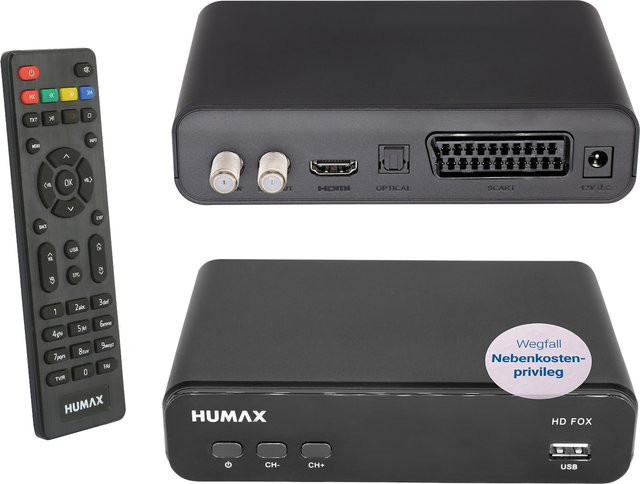 Humax HD Fox Digitaler Satellitenreceiver Full HD in Schwarz mit HDMI und USB-Anschluss - Bild 2
