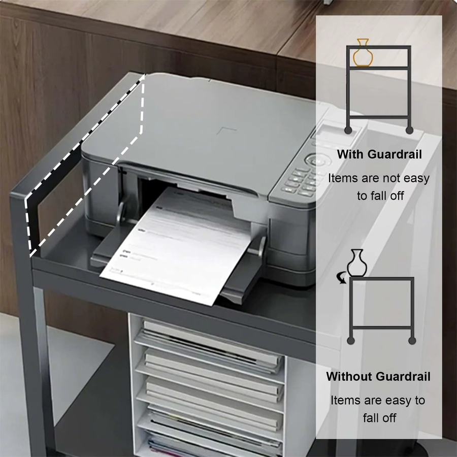 TWISTER.CK Mobiler CPU-Ständer mit Rollen und Höhenverstellung als höhenverstellbarer Computerturmhalter und Druckerwagen für unter den Schreibtisch - Bild 4