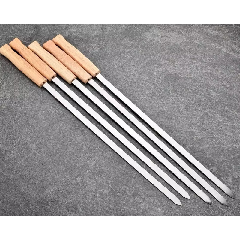 DUTRIEUX Kabab Koobideh Grillspieße aus Edelstahl mit Holzgriff, 6 oder 8 Stück, Silber, Länge: 43,2 cm - Bild 5