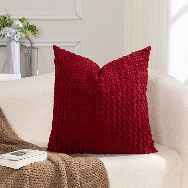 Houspace Samt Kissenbezug quadratisch in Bordeaux, B/H: 40 x 40 cm - Bild 1