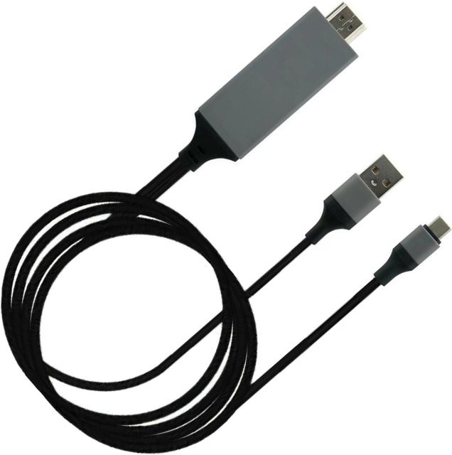 Igeteck USB-C auf HDMI Adapterkabel in Schwarz - Bild 1