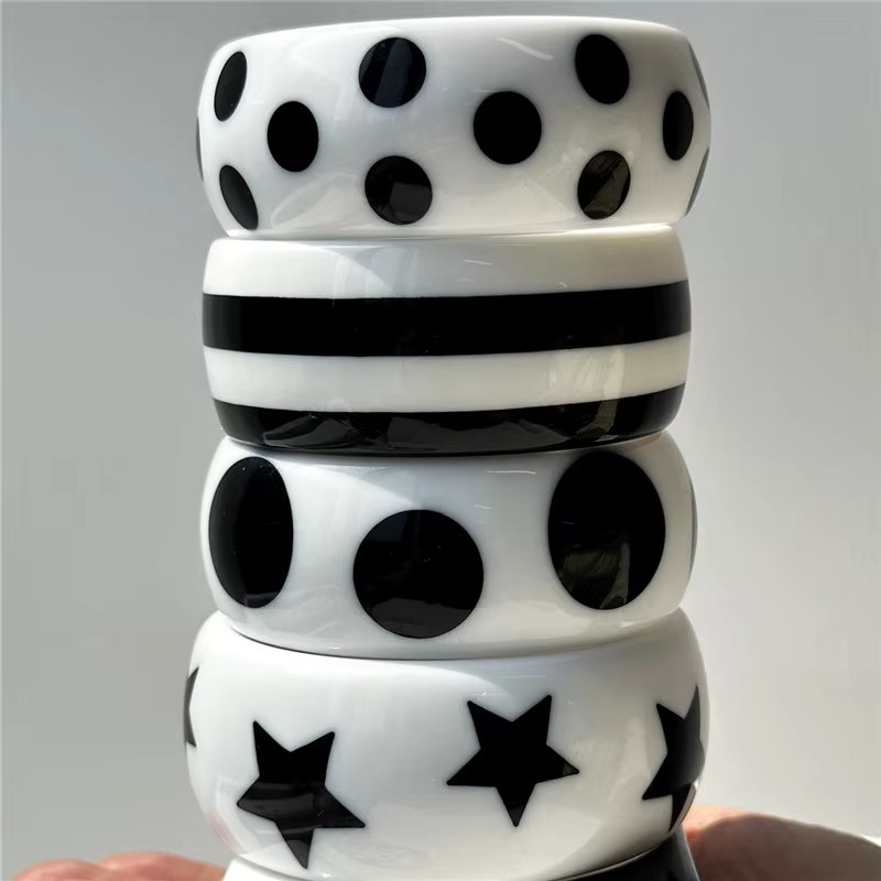 HuanZhi Manschettenarmband, Keramik, Schwarz, Damen - Bild 3