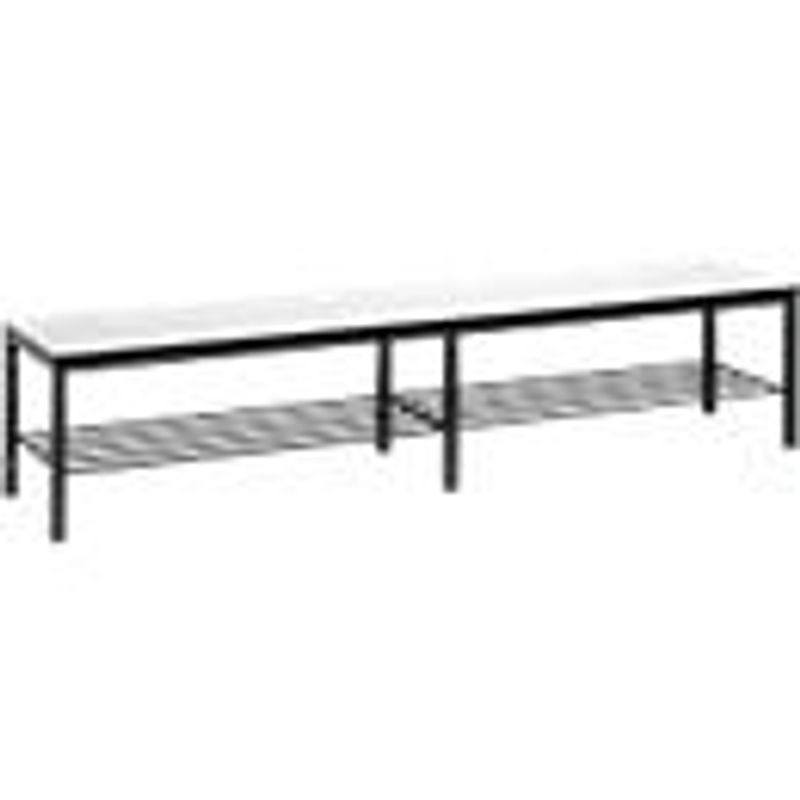 C+P Umkleidebank Basic Plus mit Schuhrost, Dekor Weiß, Gestell Schwarzgrau, B/T/H: 196 x 35,3 x 40,1 cm - Bild 2
