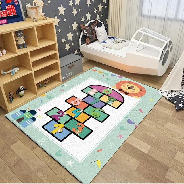 Wucifang Jewelry Pädagogischer Hüpfspiel-Zahlen Teppich für Kinder, Rutschfeste Spielmatte aus Polyester, Mehrfarbig, B/T: 120 x 100 cm - Bild 1