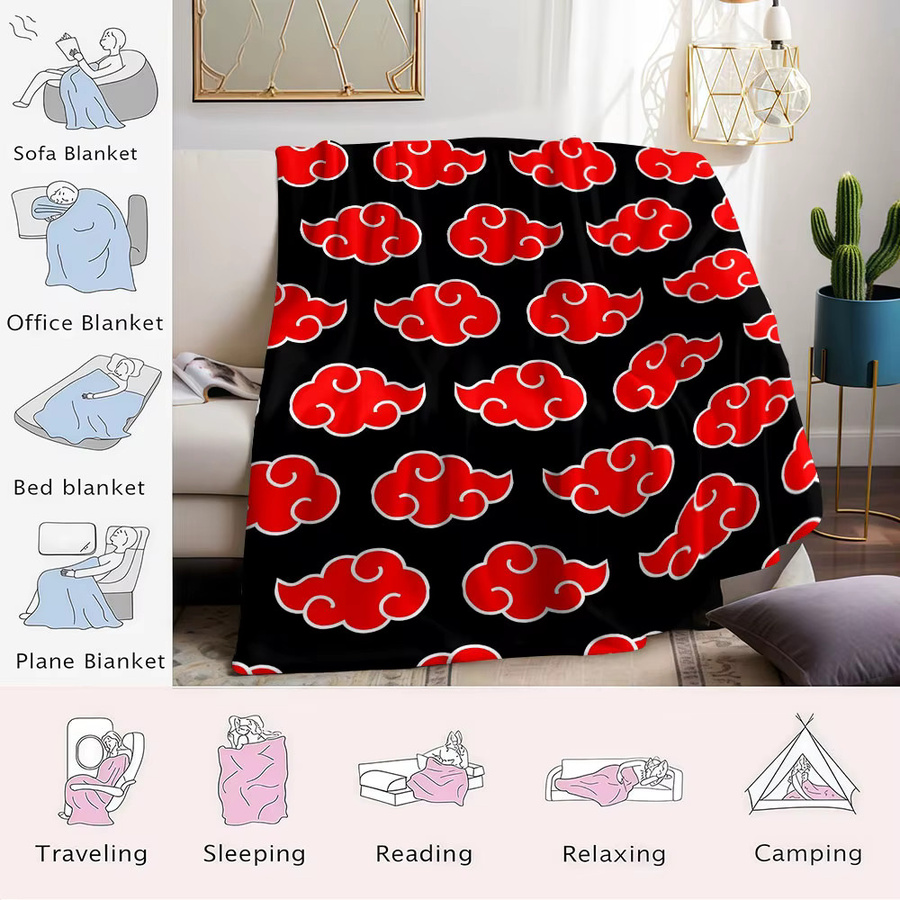 Beast Kingdom Flanelldecke Anime Red Cloud Design in Rot, weich und warm für Couch und Dekoration - Bild 5