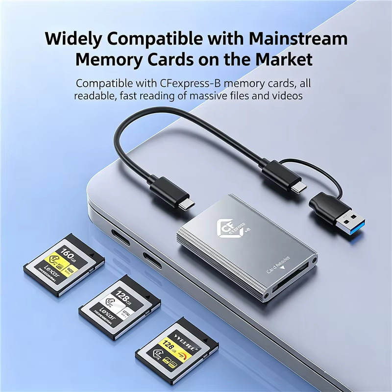 KEBIDUMEI CFexpress Typ B Kartenleser-Adapter mit 10 Gbit/s und USB-C/USB-A Kabel für PC, Android, Windows und Mac - Bild 3
