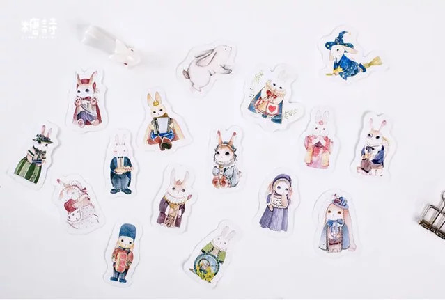 Wonder Bunny Dekorationsaufkleber Serie, 45 Stück pro Packung, Multicolour, Papier - Bild 1