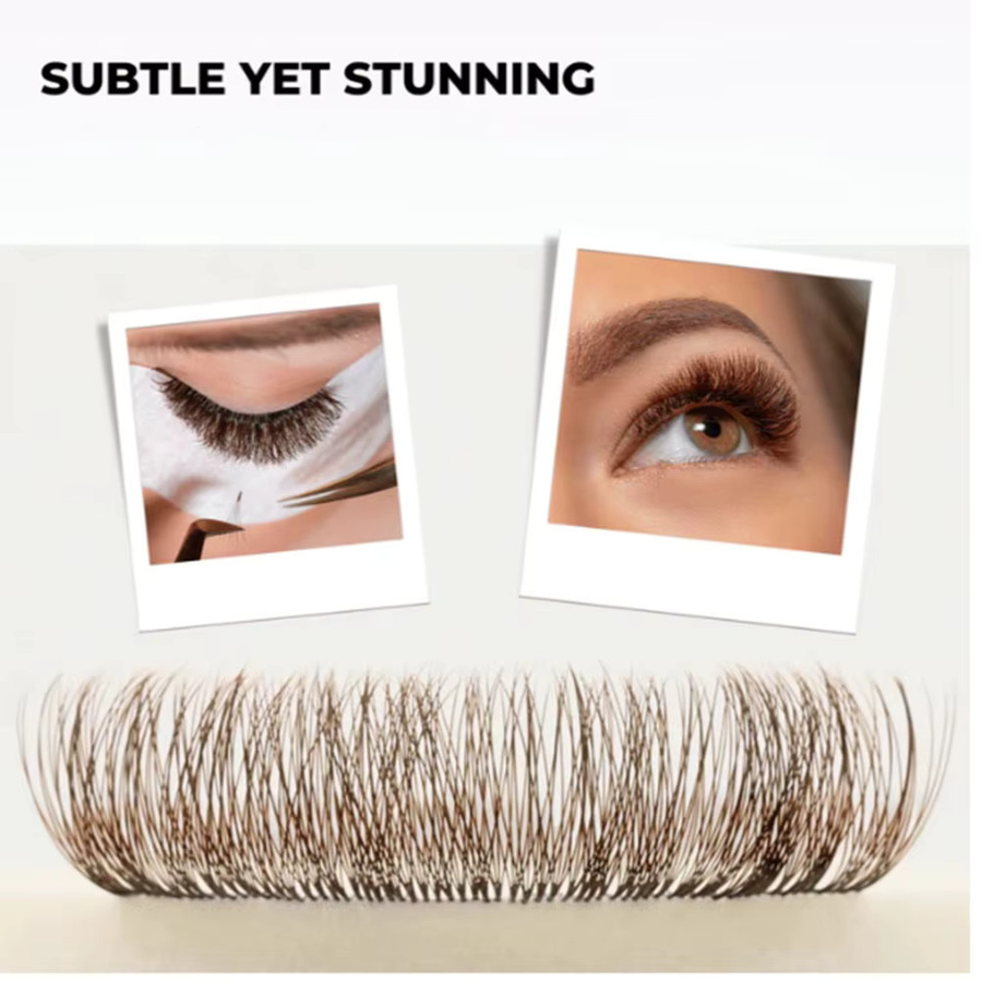 DSYZ Wimpernverlängerungen, braun, 400 Fächer, C D Curl, Unisex - Bild 3