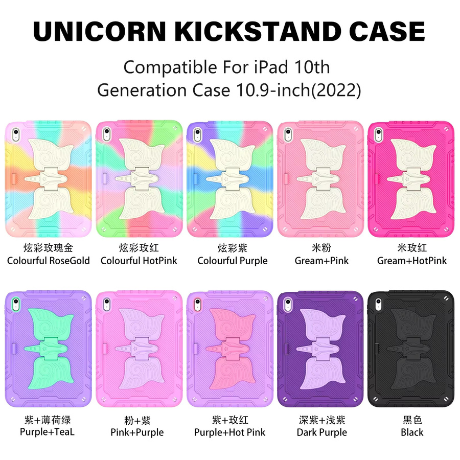 Einhorn Tablet Hülle für Apple iPad 10. Generation 10,2 Zoll und iPad 7/8/9. Generation in Pink und Purple - Bild 5