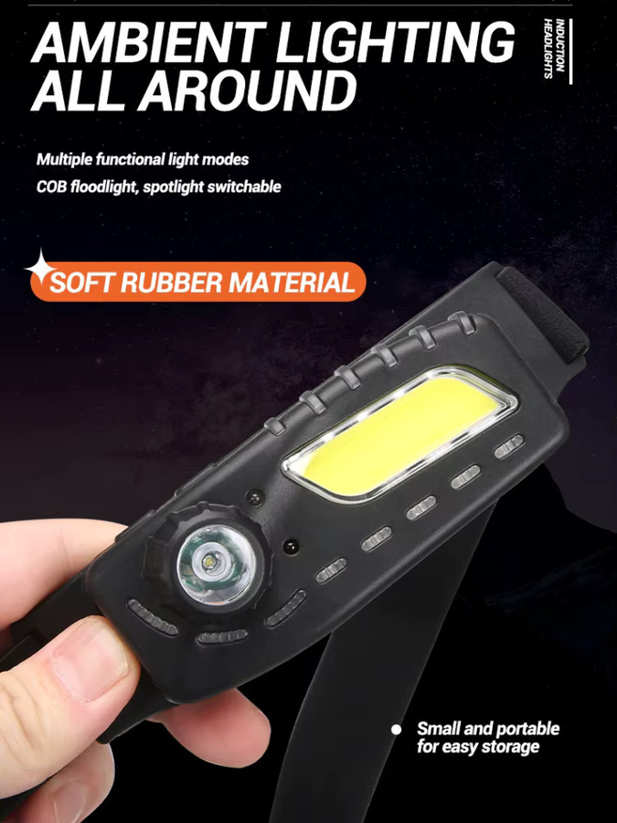 Heinast Tragbarer Induktionsscheinwerfer in Schwarz mit wiederaufladbarem Akku und IPX4 Wasserdichtigkeit für Outdoor, Camping und Nachtangeln - Bild 5