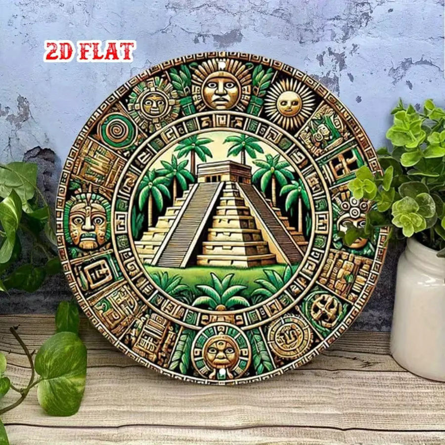 Vintage Maya-Sonnenkalender Wanddekoration von CIFBUY aus Metall in Multicolour, Durchmesser: 20 cm - Bild 2