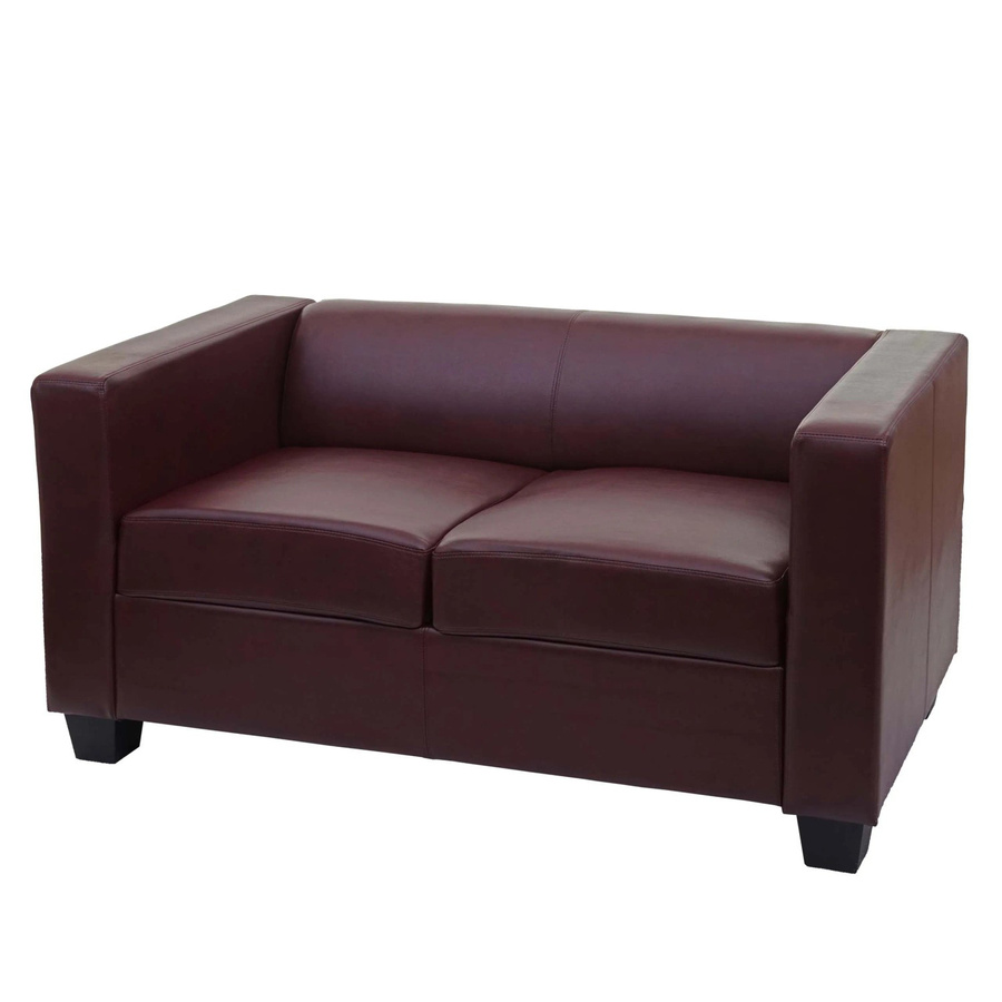 MCW 2er Sofa Lille im modernen Lounge-Stil aus Kunstleder in Rot-Braun - Bild 3